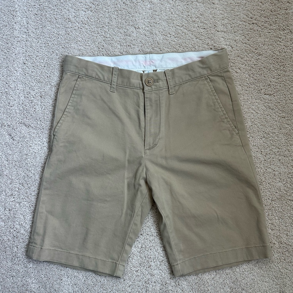 Boys size 12 Crewcuts chino shorts in camel khaki.